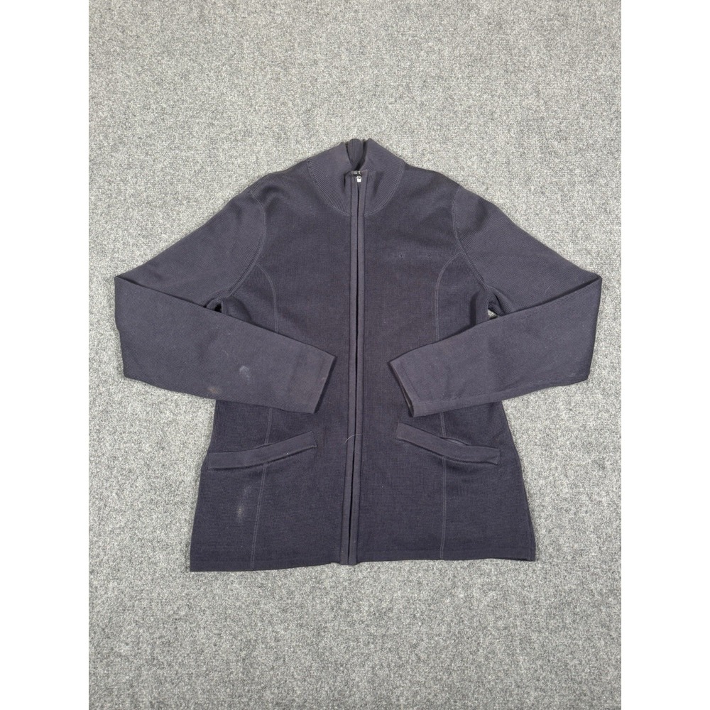 American Airlines Lands End Sweater Womens Small Navy Full Zip Knit‎ Cardigan